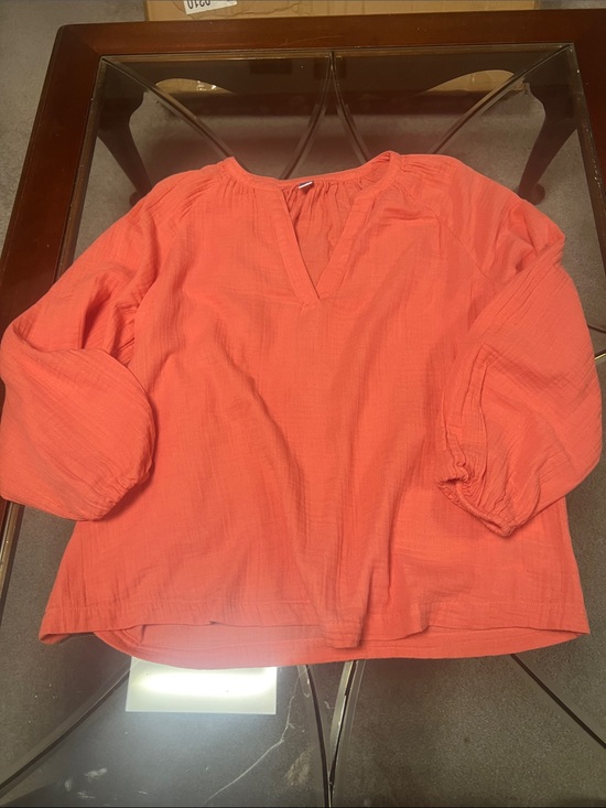 Old Navy Tops - Old Navy Women's Lightweight Coral Gauze cottage core Peasant Top large